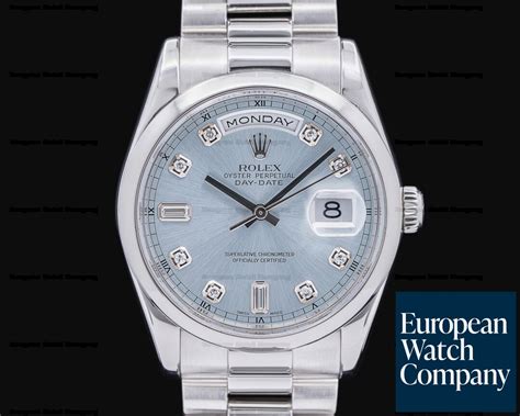 Rolex President 118206 Platinum Glacier Diamond Dial